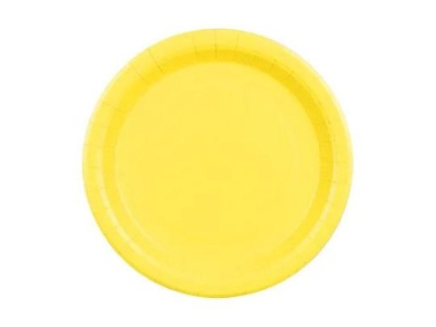 Talerz jednorazowy żółte papier śr. 230mm 6 szt Partydeco (TPP102-084) Partydeco