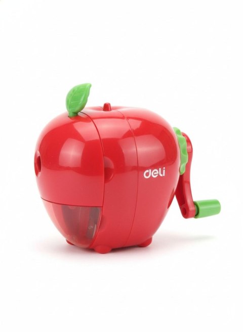 Temperówka jABŁKO NA KORBKĘ 5921734906595 czerwony plastik Deli (E0659 CZERWONE) Deli