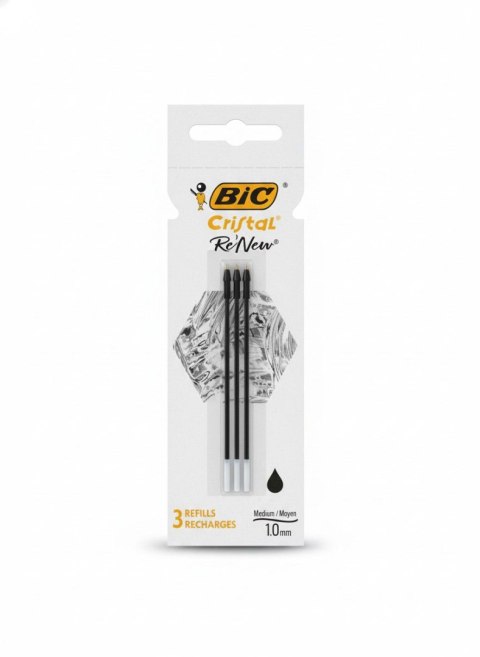 Wkład do długopisu standardowy 3szt na bl wkład czarny 1,0mm Bic (503839) Bic