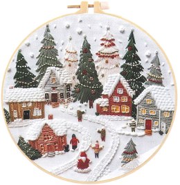 Zestaw kreatywny Craft-Fun Series Zestaw do haftowania - świąteczna wioska Titanum (25YY0512(1-6#)) Titanum