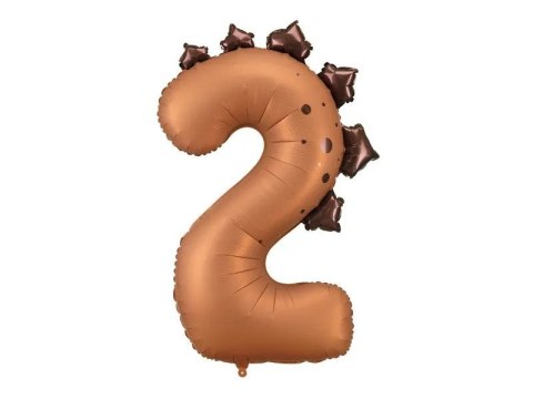 Balon foliowy Cyfra 2 dinozaur, 92 cm Partydeco (FB315-2) Partydeco
