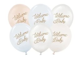 Balon gumowy Welcome Baby niebieski 300mm Partydeco (SB14P-342-001-6) Partydeco