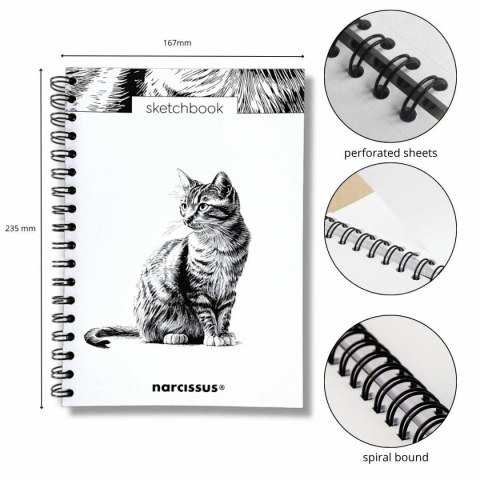 Blok artystyczny szkicownik KOT B5 120g 60k Narcissus Narcissus