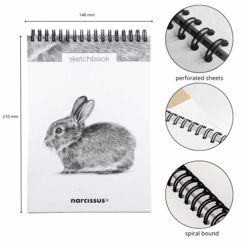 Blok artystyczny szkicownik królik A5 120g 60k Narcissus Narcissus