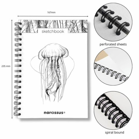 Blok artystyczny szkicownik meduza B5 120g 60k Narcissus Narcissus