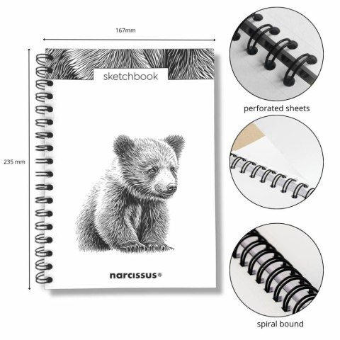 Blok artystyczny szkicownik niedziedź B5 120g 60k Narcissus Narcissus
