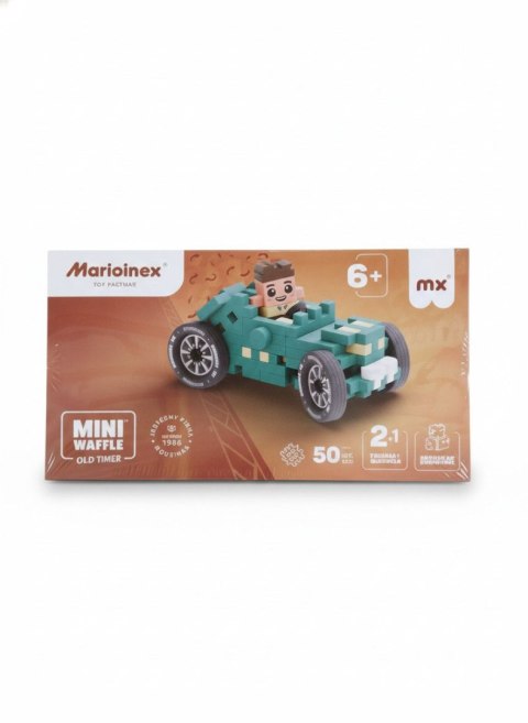 Klocki konstrukcyjne Mini Waffle 50el Cars: Teal Old Timer Marioinex Marioinex