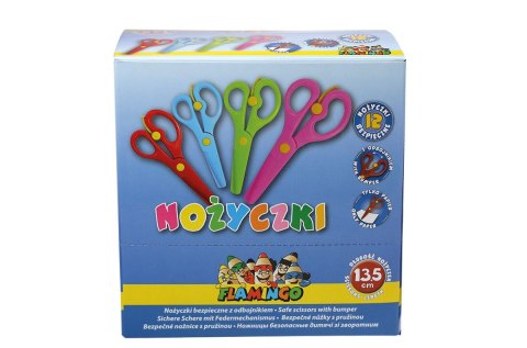 Nożyczki dla dzieci bezpieczne z odbojnikiem 13,5cm Flamingo