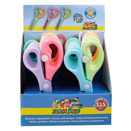 Nożyczki dla dzieci bezpieczne z osłoniętym ostrzem z odbojnikiem 13,5cm Flamingo