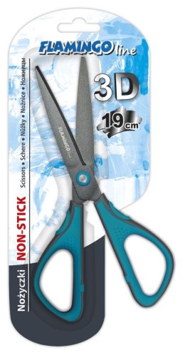 Nożyczki teflonowe czarne ostrze 3D 19cm Flamingo (FL055524) Flamingo
