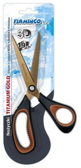 Nożyczki tytanowe złote ostrze 3D 19cm Flamingo (FL055526) Flamingo