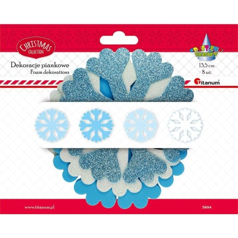 Ozdoba piankowa Craft-Fun Series płatki śniegu 8 szt Titanum (5694) Titanum