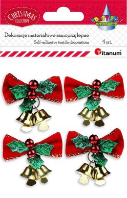 Ozdoba świąteczna Craft-Fun Series kokardy z dzwonkami Titanum (23BJ0103-2) Titanum