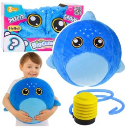 Piłka do skakania Rosnąca Pluszowa Rekin Niebieski Pompka 50 cm śr. 500mm Lean (28663) Lean