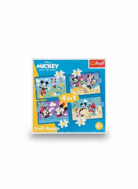 Puzzle Disney Mickey Zabawne zdarzenia Myszki Miki 4w1 el. Trefl (34669) Trefl
