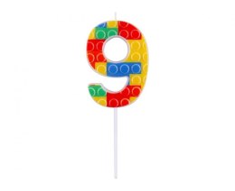 Świeczka urodzinowa KLOCKI cyferka 9, wielokolorowa Godan (BH-SPK9) Godan