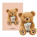 Teczka kartonowa na gumkę Teddies& Miś z boba tea A4 mix 270g Narcissus Narcissus