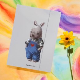 Teczka kartonowa na gumkę nosorożec A4 mix 270g Narcissus Narcissus