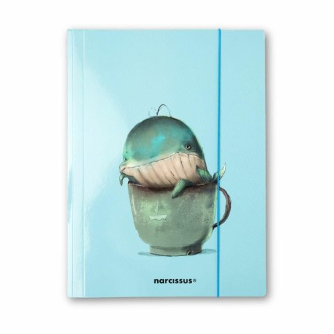 Teczka kartonowa na gumkę wieloryb A4 różne 270g Narcissus Narcissus