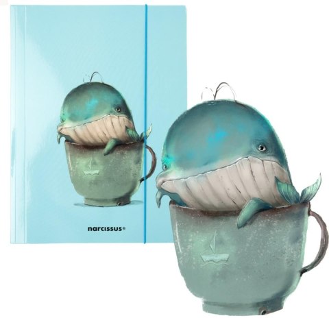 Teczka kartonowa na gumkę wieloryb A4 różne 270g Narcissus Narcissus