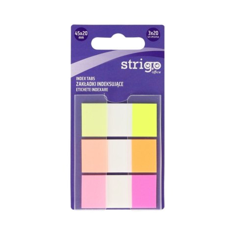 Zakładki indeksujące z linijką 12x45mmx 3 kol 5905658810238 60k [mm:] 12x45 Strigo (SSN020) Strigo