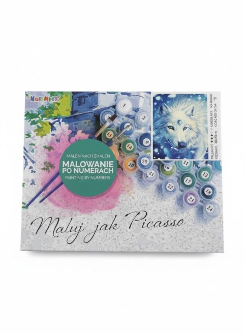 Zestaw kreatywny malowanie po numerach -bialy wilk 40x50cm Norimpex (NO-1005686) Norimpex