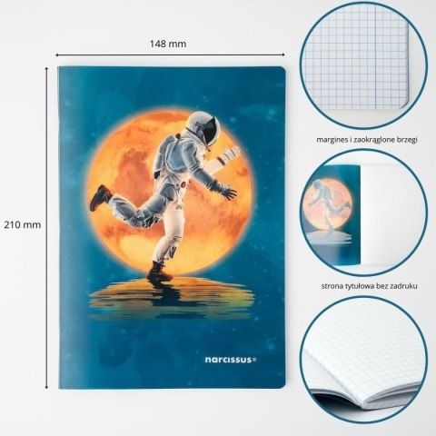 Zeszyt COSMO PP A5 60k. 75g krata Narcissus Narcissus