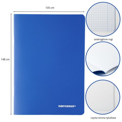 Zeszyt PP A6 40k. 60g krata Narcissus Narcissus