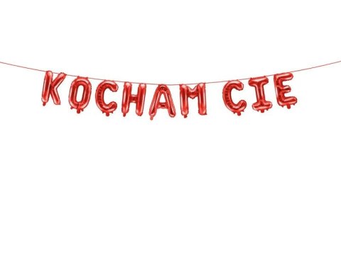 Balon foliowy napis Kocham Cię Partydeco (FB183M-007) Partydeco