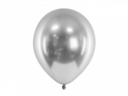Balon gumowy Glossy 10 szt. Srebrny 300mm Partydeco (CHB1-018-10) Partydeco