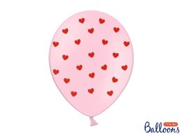 Balon gumowy Serca, Pastel Baby Pink różowy 300mm Partydeco (SB14P-278-081J-6) Partydeco