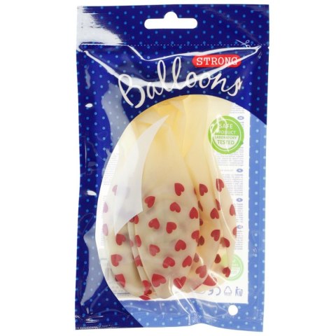 Balon gumowy serca przezroczyste 300mm Partydeco (SB14C-228-099R-6) Partydeco