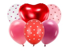 Balon gumowy zestaw Be mine valentine mix 300mm Partydeco (ZB1) Partydeco