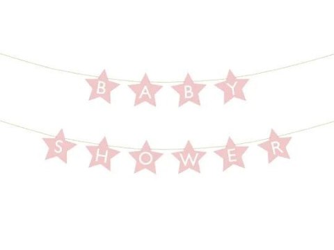 Baner Baby shower, 290x16.5 cm, jasny różowy Partydeco (GRL97-081J) Partydeco