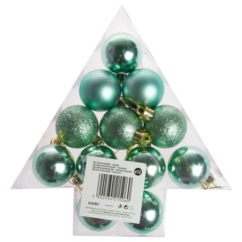 Bombki komplet w choince (12 szt.) miętowe plastik Arpex (BN7919MIE-7865) Arpex