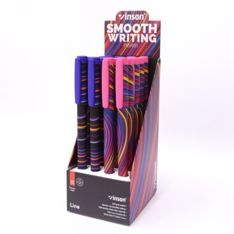 Długopis olejowy Fashion A22 PASKI wkład niebieski 0,7mm Vinson Vinson