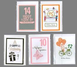 Kartka składana urodziny cyfra dziecięce ręcznie zdobiona C6 Deco Styl (C6) Deco Styl