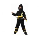 Kostium dla dzieci Czarny Ninja (bluzka z kapturem, pasek, maska, spodnie), rozm.120/130 cm Godan (SL-JJ12) Godan