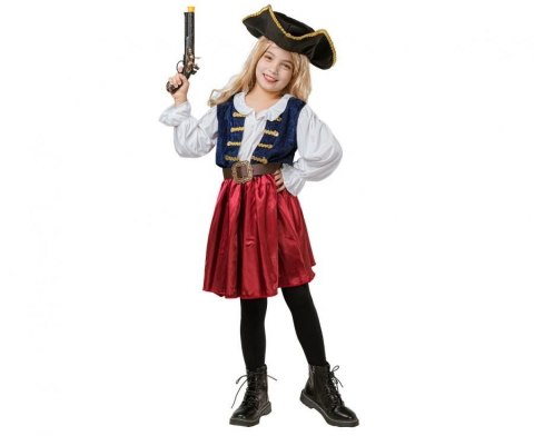 Kostium dla dzieci Elegancka Piratka (kapelusz, sukienka, pasek), rozm. 120/130 cm Godan (SL-PRAM) Godan