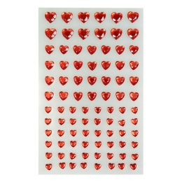 Kryształki Serduszka samoprzylepne (84 szt.) czerwone Arpex (WA8922) Arpex