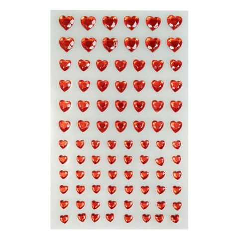 Kryształki Serduszka samoprzylepne (84 szt.) czerwone Arpex (WA8922) Arpex