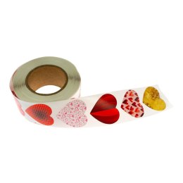 Naklejka (nalepka) serduszka na rolce 500 szt. Arpex (WA3810) Arpex