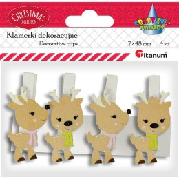 Ozdoba drewniana Craft-Fun Series klamerki XMAS renifery Titanum (AQE19118-3) Titanum