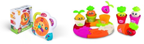 Pakiet PROMOCJA Zegar Tik Tak + układanka doniczki Dumel (612026+656901) Dumel