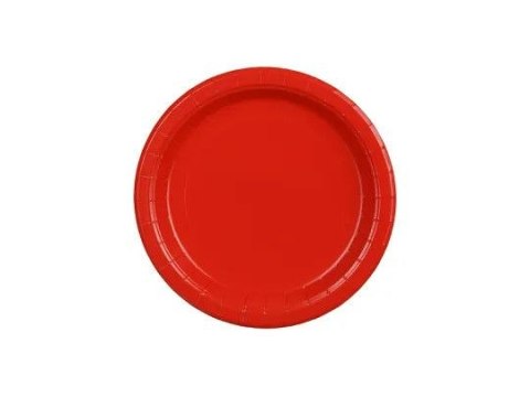 Talerz jednorazowy czerwony papier śr. 180mm 6 szt Partydeco (TPP90-007) Partydeco