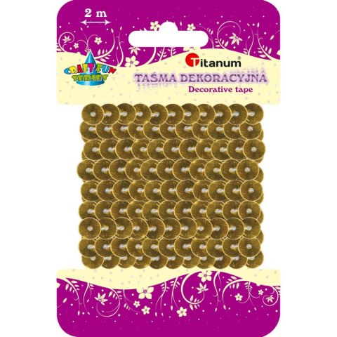 Taśma ozdobna Craft-Fun Series z cekinami 6x2 [mm x m] złota Titanum (363643) Titanum