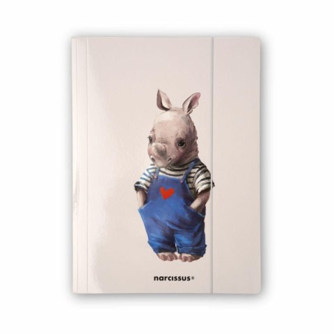 Teczka kartonowa na gumkę nosorożec A4 mix 270g Narcissus Narcissus