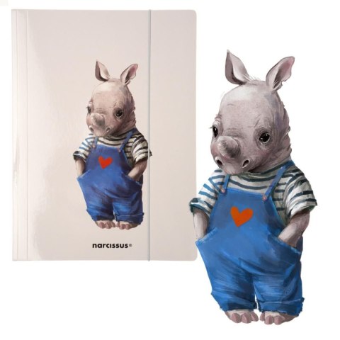 Teczka kartonowa na gumkę nosorożec A4 mix 270g Narcissus Narcissus