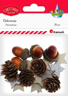 Zestaw dekoracyjny Craft-Fun Series szyszki, żołędzie, gwiazdki Titanum (23BR1204-61) Titanum