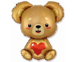 Balon foliowy Miś z serduszkiem, pakowany 24cal Godan (C901856) Godan